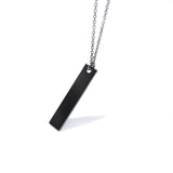 2020 Men's Design Matte Black Long Necklace with Square Pendant Jewelry Chain Hip Hop Punk Rock Christmas Halloween Gift For Men