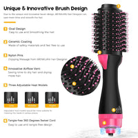 One Step Hair Dryer & Volumizer Salon Hot Air Paddle Styling Brush Negative Ion Generator Hair Straightener Curler