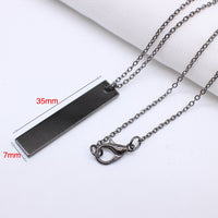 2020 Men's Design Matte Black Long Necklace with Square Pendant Jewelry Chain Hip Hop Punk Rock Christmas Halloween Gift For Men