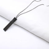 2020 Men's Design Matte Black Long Necklace with Square Pendant Jewelry Chain Hip Hop Punk Rock Christmas Halloween Gift For Men