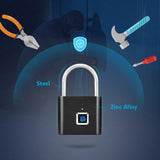 Towode Keyless USB Rechargeable Door Lock Fingerprint Smart Padlock Quick Unlock Zinc alloy Metal Self Developing Chip