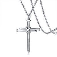 New Fashion Arrow Necklace for Men Black Metal Punk POP Cross Pendant Necklace Trendy Simple Chain Jewelry Gift collar hombre