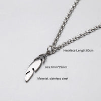 men necklace stainless steel Necklace Women Men Simple Long Chain Rectangular pendant Necklace Statement Couples Choker Gifts