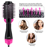 One Step Hair Dryer & Volumizer Salon Hot Air Paddle Styling Brush Negative Ion Generator Hair Straightener Curler