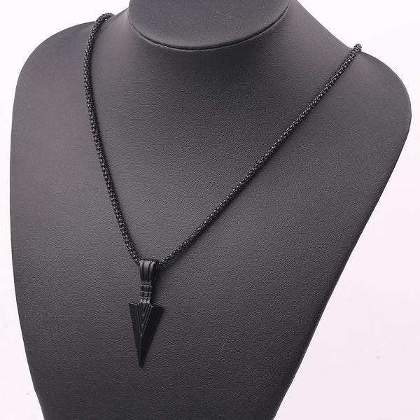 New Fashion Arrow Necklace for Men Black Metal Punk POP Cross Pendant Necklace Trendy Simple Chain Jewelry Gift collar hombre