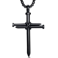 New Fashion Arrow Necklace for Men Black Metal Punk POP Cross Pendant Necklace Trendy Simple Chain Jewelry Gift collar hombre