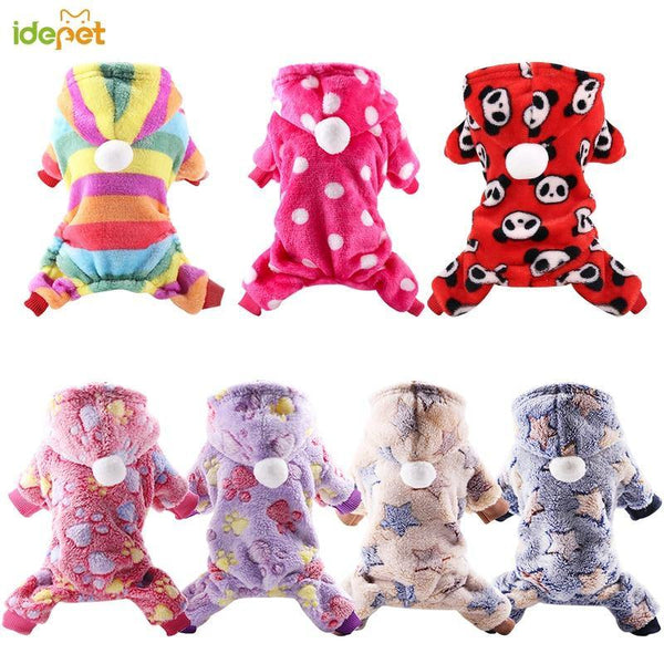 Dog Clothes Pajamas Fleece Jumpsuit Winter Dog Clothing Four Legs Warm Pet Clothing Outfit Small Dog Star Costume Apparel 30 - ModernFamilyStuff