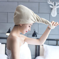 Magic Microfiber Hair Fast Drying Dryer Towel Bath Wrap Hat Quick Cap Turban Dry Button Bath Turban - ModernFamilyStuff